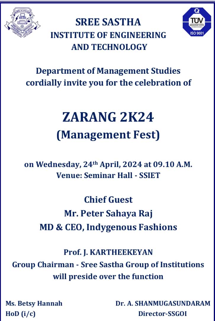 @ Sree sastha Institute of Engineering and Technology
#speaker #chiefguest #management #leadership #CollegeTalks #CampusSpeaker #InspireStudents #CampusEvents #MotivationalSpeaker #StudentSuccess #mentoring