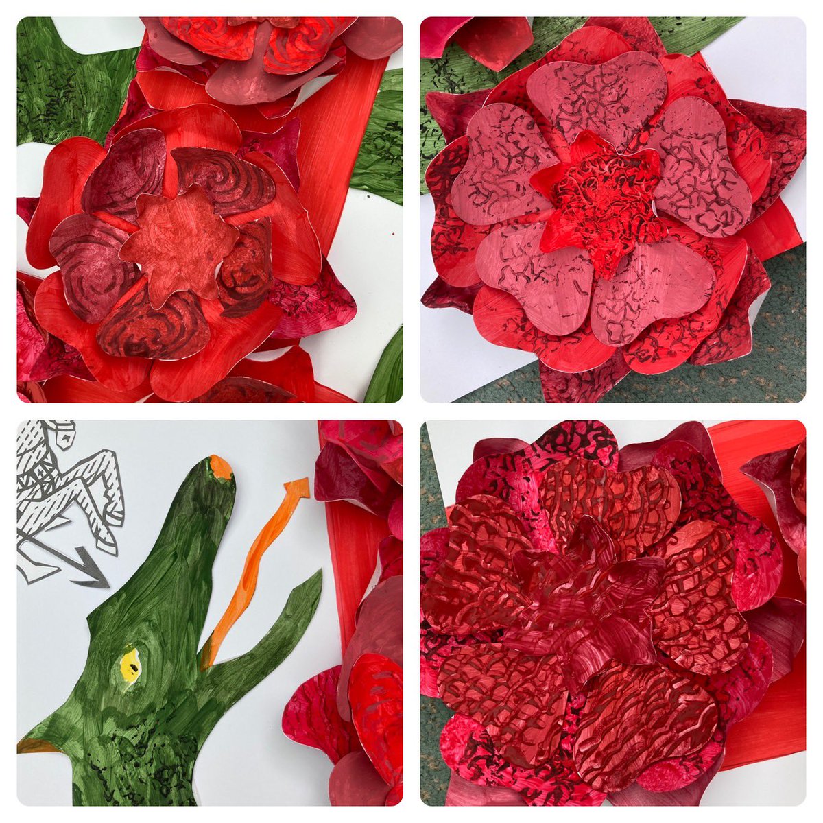 Happy #StGeorgesDay 🏴󠁧󠁢󠁥󠁮󠁧󠁿 

Lots of team work today at Falcon House CareHome. There were so many shapes that we had a production line (painting, stamping and even moulding the #roses!)

#creativemojo #dragon #CareHomeActivities #dementiafriendly #artsincarehomes #wellbeing