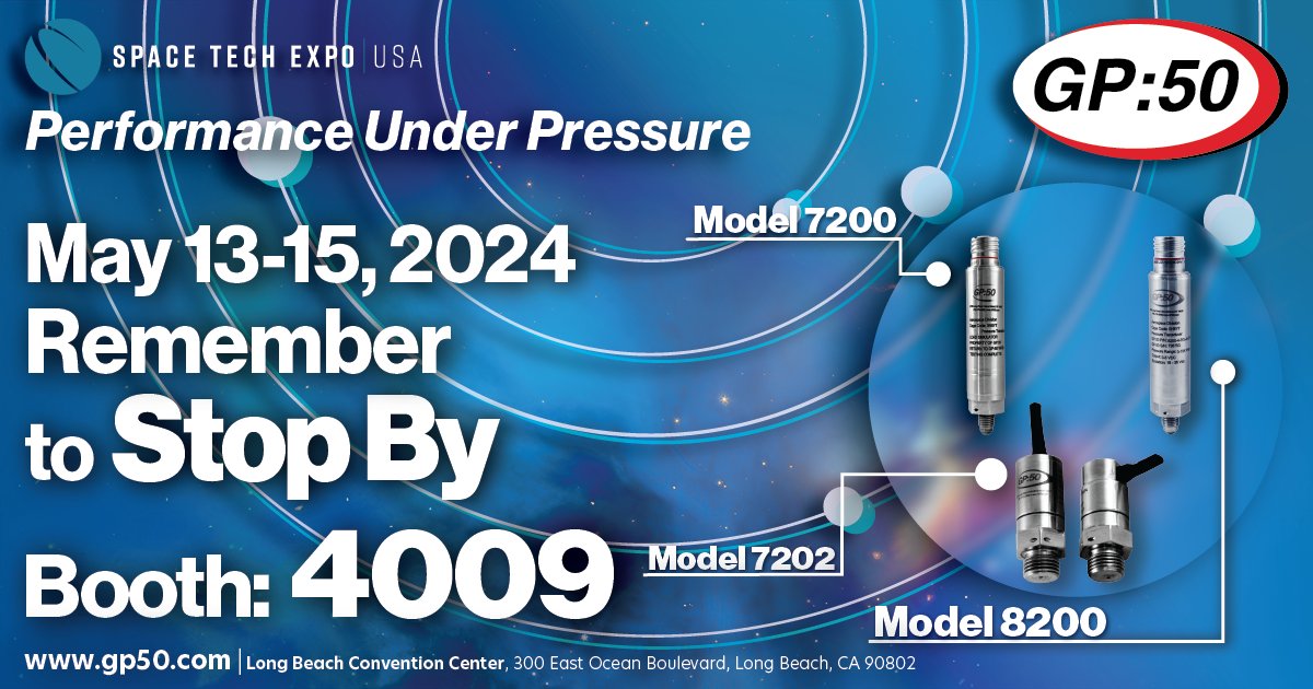 GP50_'s tweet photo. GP:50 is thrilled to announce our presence at Space Tech Expo 2024! Join us as we showcase our reliable and accurate pressure sensing equipment and discover how our solutions contribute to mission success and innovation in space exploration. #SpaceTech #ReliableAndAccurate #GP50 https://t.co/KBTWboaTnX