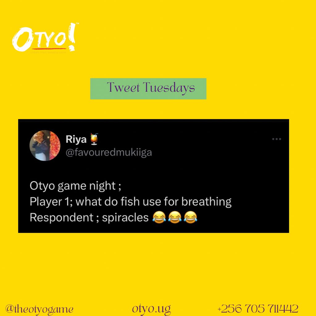 On today’s episode of a fish becoming an insect!😂😂😂

We love a good laugh!

#theotyogame #tweettuesdays #laughoutloud #wordgame #Africangame #letsplay #tribeclues