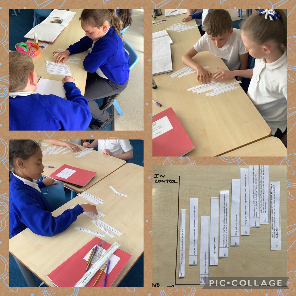 We created a living graph in history to help us to explain the beginning of the Viking invasion! Can you see how their control of Britain slowly increased? #dallamhistory