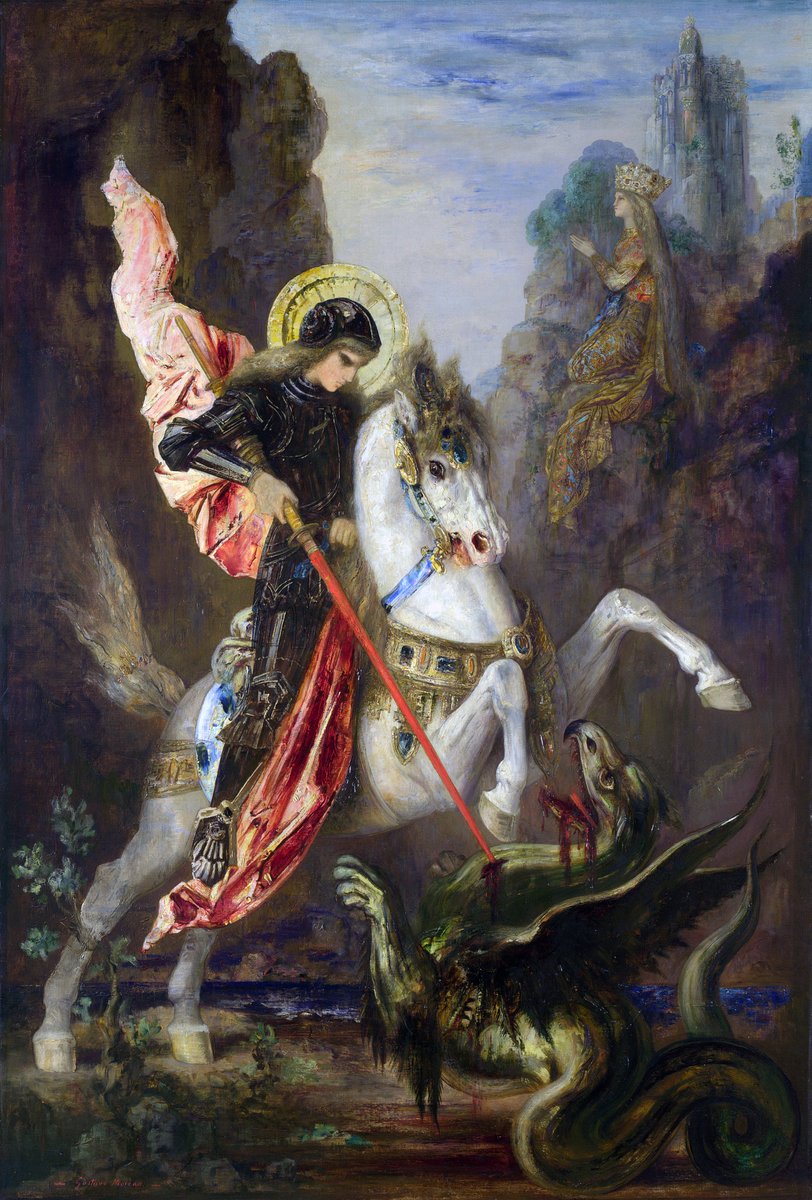 La historia de San Jorge luchando contra el Dragón es uno de los relatos más antiguos que existen. Ya aparece en la Leyenda Aurea del siglo XIII y se remonta hasta los tiempos del propio Georgios, en el siglo III. Sin embargo, el mito que lo nutre es mucho más viejo aún.