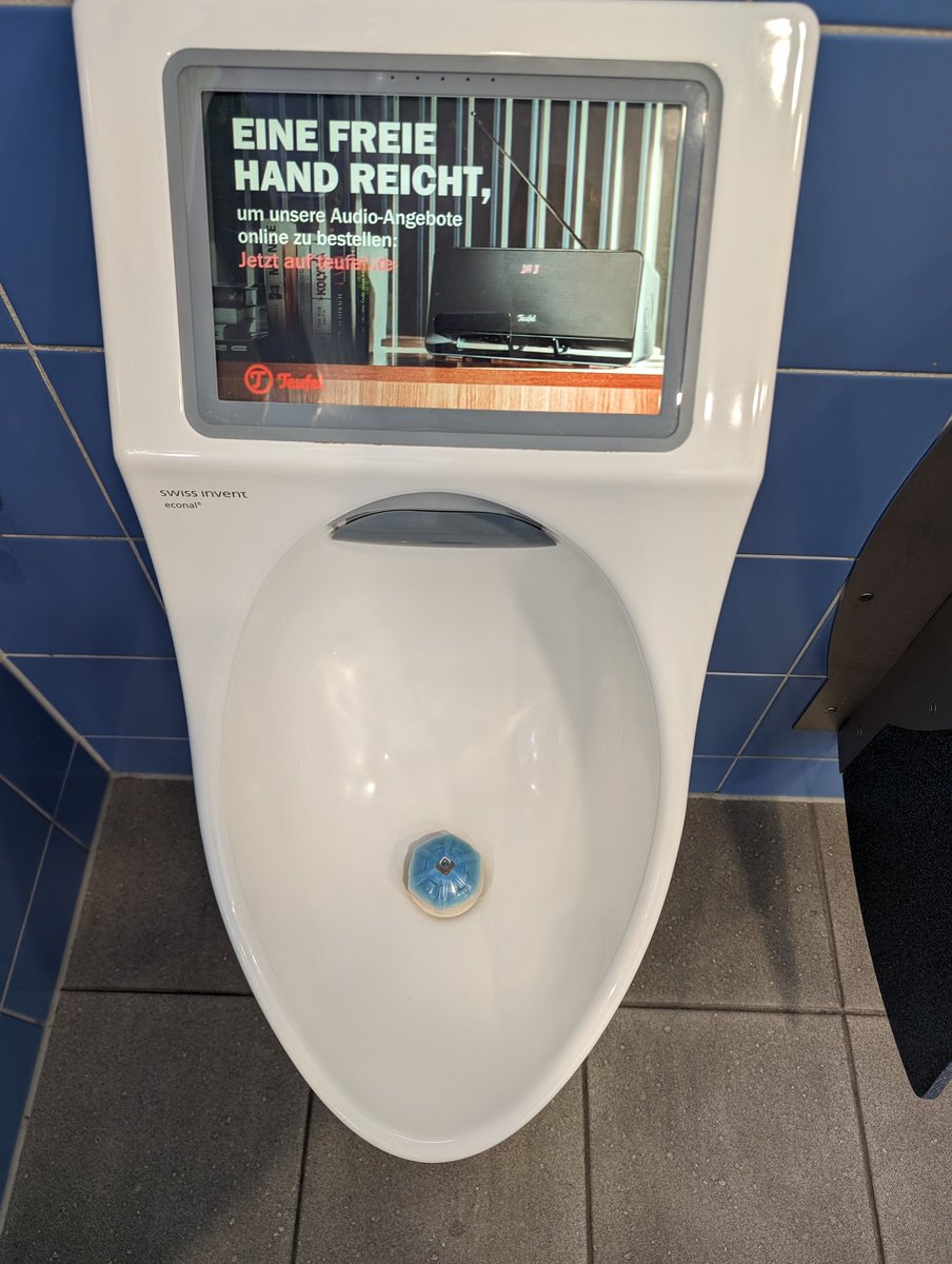 C'mon Germany, I had to pay 1€ to go to the bathroom and then I got served digital ads while in there... And people accuse the USA of succumbing to rampant capitalism.