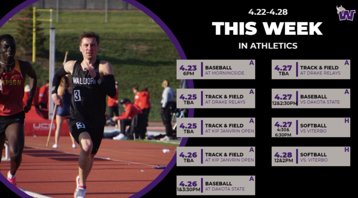 Check out what’s happening this week in athletics!