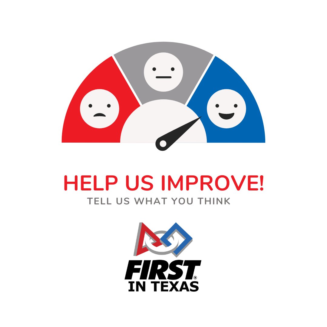 TEXAS FTC Teams: We would like to get your feedback on your experience in League Play, Regionals and State Championship to help us improve in the 2024-2025 season! Please complete the following survey by April 26th. loom.ly/xvJYHsc