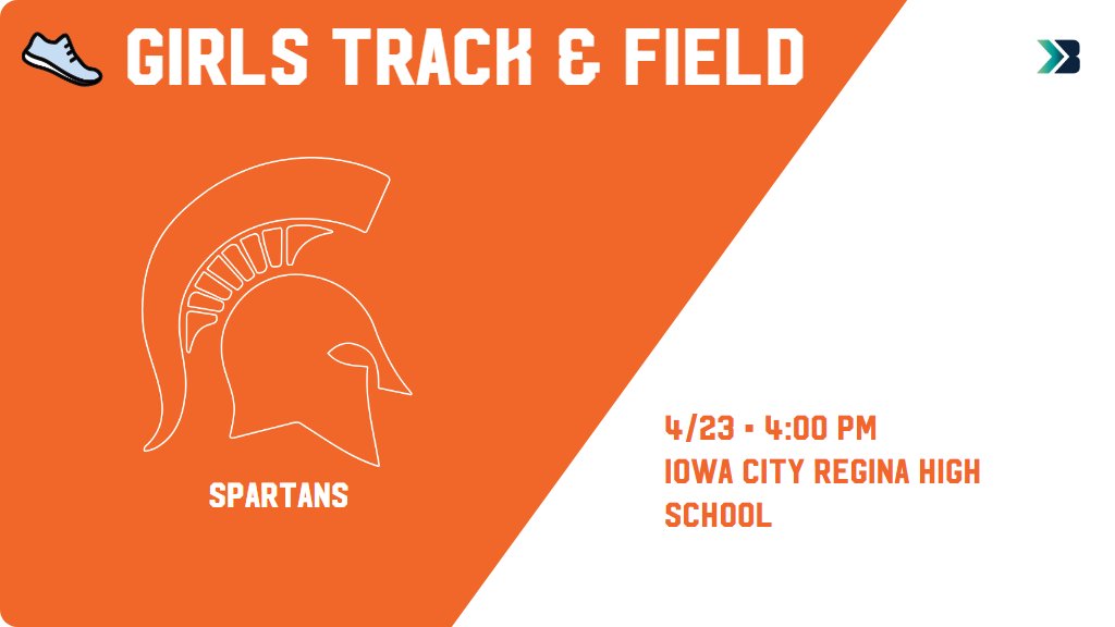 Girls Track & Field (8th Grade) Meet Day! - Check out the event preview for the Solon Spartans. It starts at 4:00 PM and is at Iowa City Regina High School. gobound.com/ia/ighsau/girl…