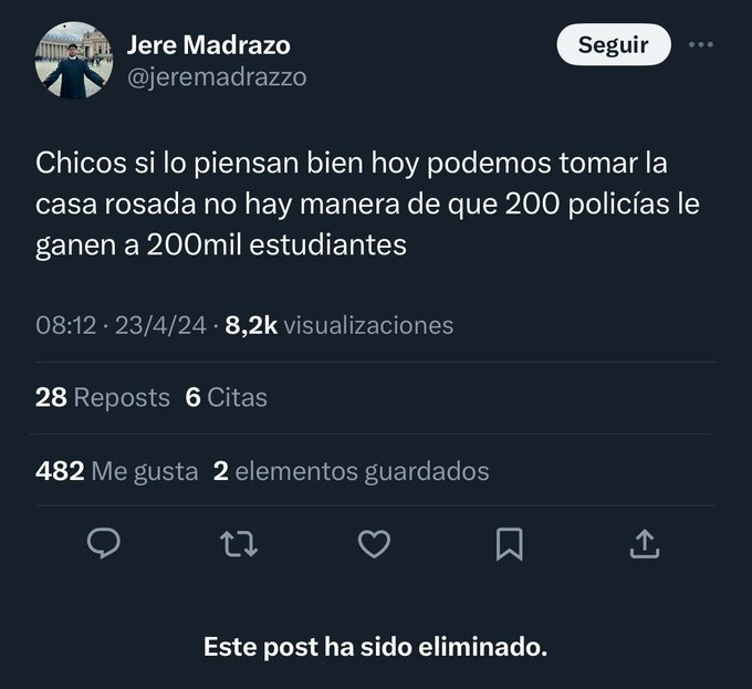 ElTrumpista's tweet photo. 🚨 NO LO PUEDO CREER 🚨

MIREN LOS TUITS DEL TIPO QUE EN LA MARCHA DE HOY QUERÍA TOMAR CASA ROSADA

EL NO FALLA MÁS GRANDE DE LA HISTORIA.

@somosgelatina ECHEN YA A ESTE TIPO, NO PUEDE SEGUIR EN NINGÚN LADO. https://t.co/Ej9igyJKM2