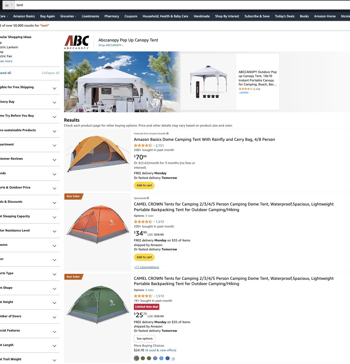 at today's Off Topic Tuesday, Adams pointed to similarities in tents across NYC encampment protests, joking there must’ve been a “sale." 

These Camel tents are among the cheapest options on Amazon and pop up 2nd and 3rd under the search term "tent." Ditto student budgets.