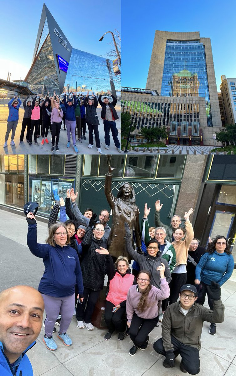 Morning walk at the @MyABRF #ABRF2024 with Mary Tyler Moore and a #SKOL at the Vikings Stadium (spot the lonely Packers fan in the crowd!).