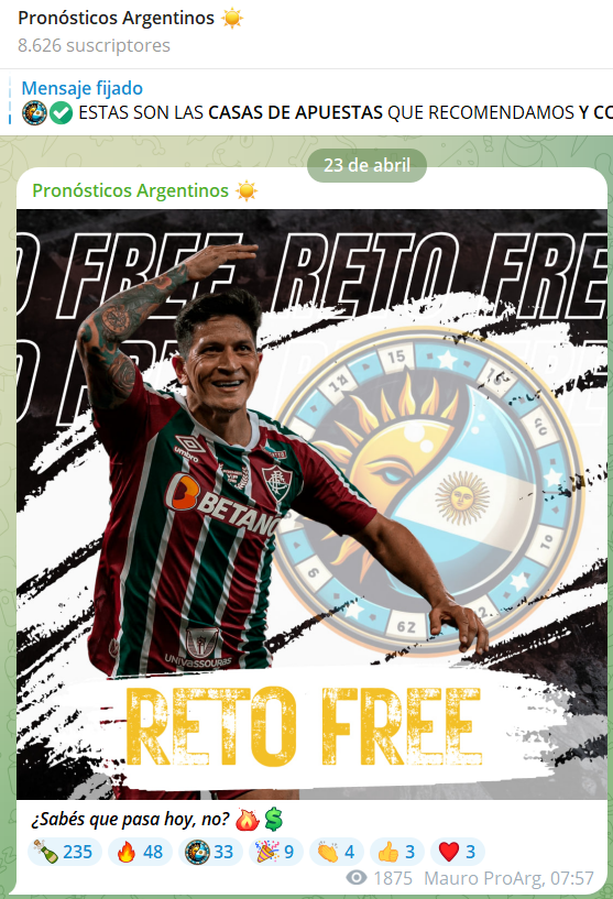 Grupo_LATAM's tweet photo. ¿TODAVÍA NO ESTÁS EN NUESTRO CANAL?
🗒️ Menú de hoy: Reto Gratis 🥩♨️🤤

Tenemos Copa Libertadores y Sudamericana hoy, nuestros mercados favoritos para sacarle dinero a las casas de apuestas ✅

📲 En nada publico los primeros pasos aquí:
https://t.co/0vnNNYcSZ8
