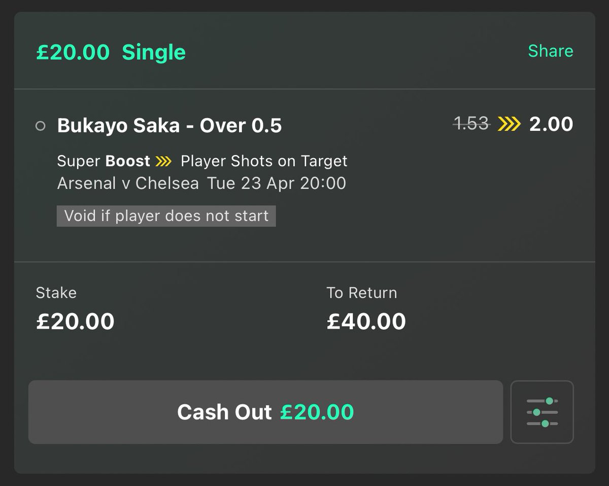 😍 £40 FREE CASH GIVEAWAY!!! If Bukayo Saka gets an SOT in Arsenal v Chelsea tonight… I’ll giveaway £40 cash!! 💰 ❤️ £20 to someone who LIKES this post 🔁 £20 to someone who RTs this post ✅ Must FOLLOW @LordFootyTips