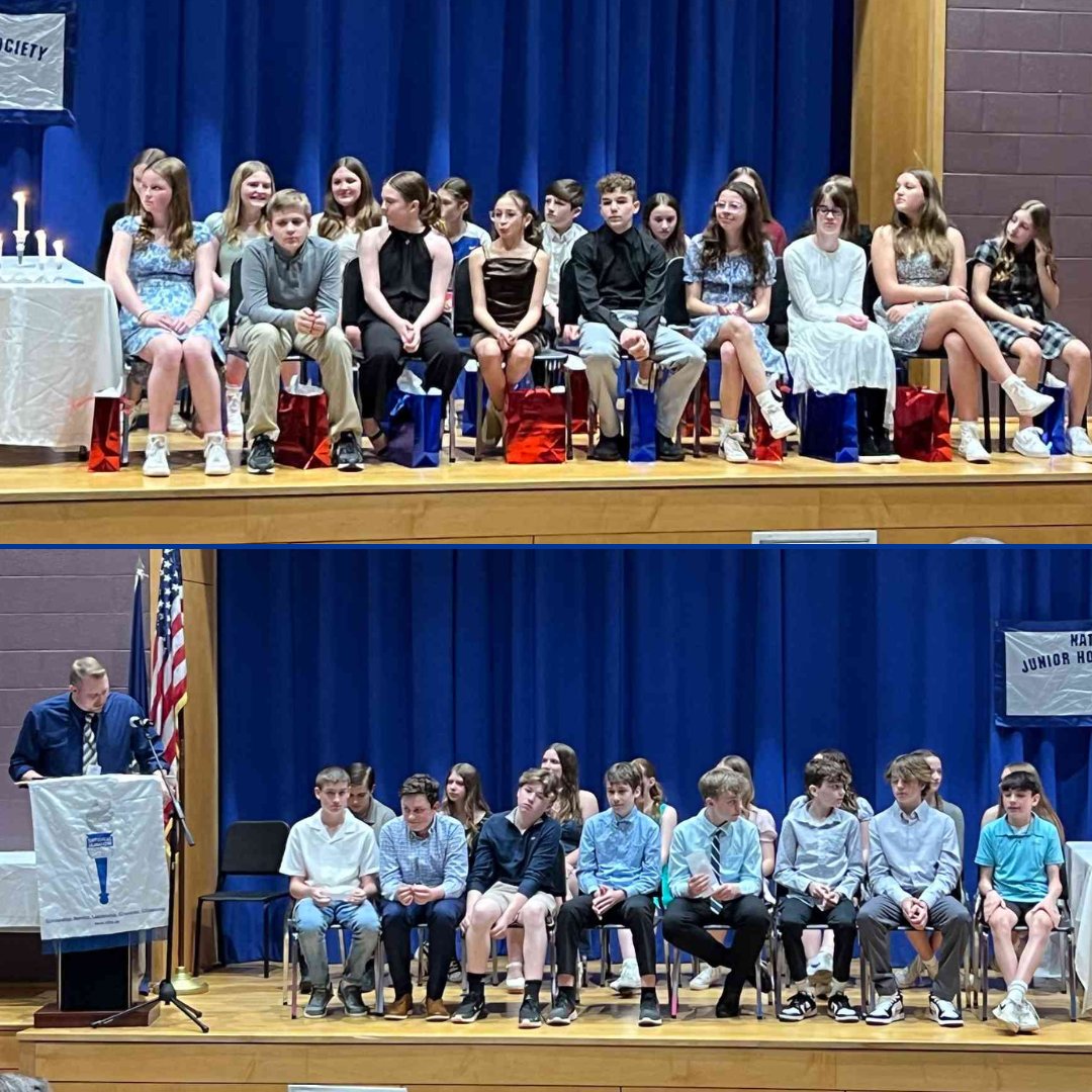 Congrats to the Maple Hill 7th-graders inducted into the district's National Junior Honor Society Chapter! The students were inducted at an April 17 ceremony & joined by their 8th-grade peers inducted last year. See this year's inductees on our site @ tinyurl.com/tdapzhvp