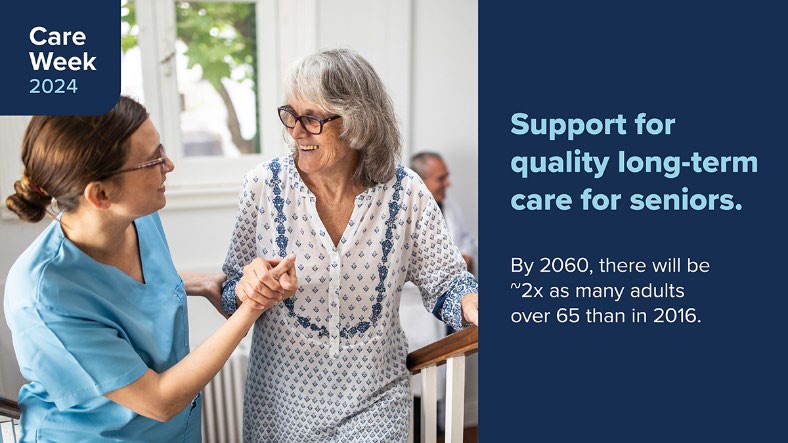 The sustainability of @CMSGov's programs & quality of care are top priorities to ensure older adults & people with disabilities get the high-quality care they need. Supporting both family & professional caregivers is vital in ensuring that our care system is strong. #CareWeek