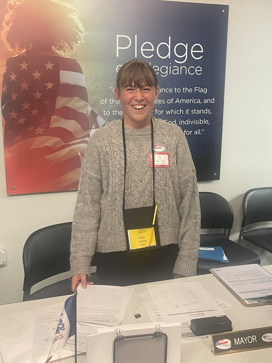 Mayor Zoey encouraged JA Biztown citizens to be positive