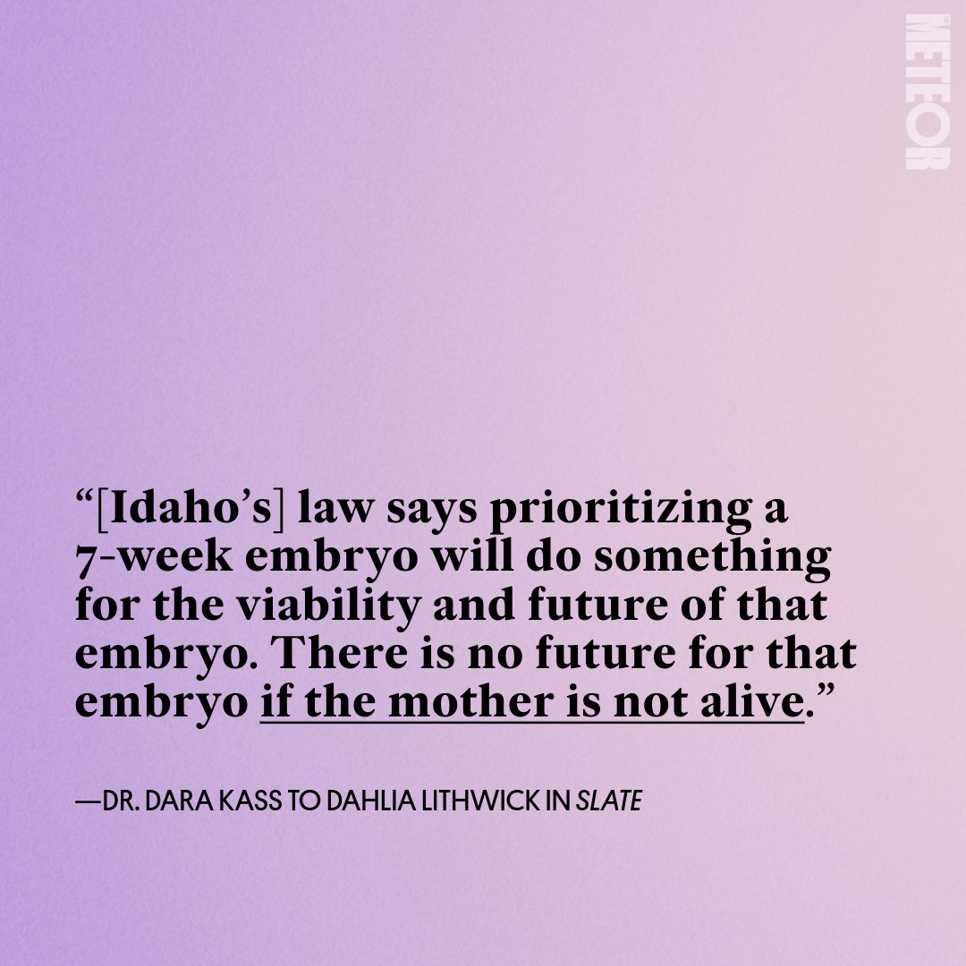 Forcing doctors to predict when a patient is close enough to death to intervene risks irreversible damage to a patient’s organs and future fertility—if the patient survives at all. And like E.R. Dr. Dara Kass told @Dahlialithwick in @Slate: