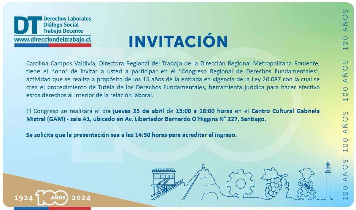 Te invitamos a participar del Congreso Regional sobre Derechos Fundamentales, este jueves 25 de abril. Inscríbete aquí: forms.office.com/r/wqc5WcNid5?o…