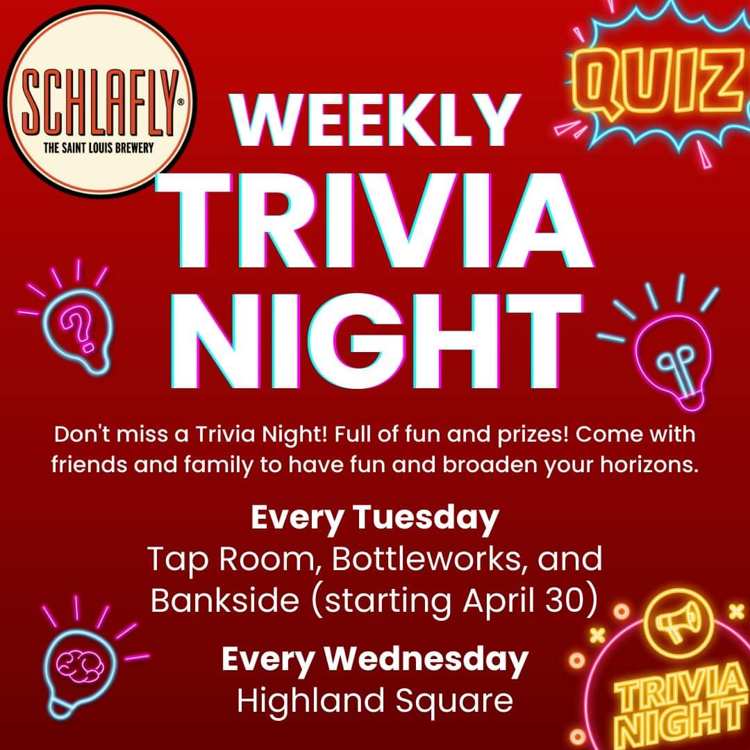 CALLING ALL TRIVIA LOVERS: #TriviaTuesday is weekly at both the Tap Room and at Bottleworks. #TriviaWednesday is weekly at Highland Square. #TriviaNight starts April 30th at Bankside. 🤔💡❓ EVERY WEEK: Come test your knowledge with prizes, friends, food, and beer at our brewpubs