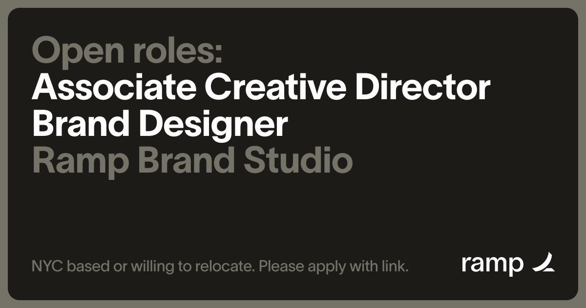 Speaking of which… Associate Creative Director: lnkd.in/eWYwJXSi Brand Designer: lnkd.in/ehDNvH78