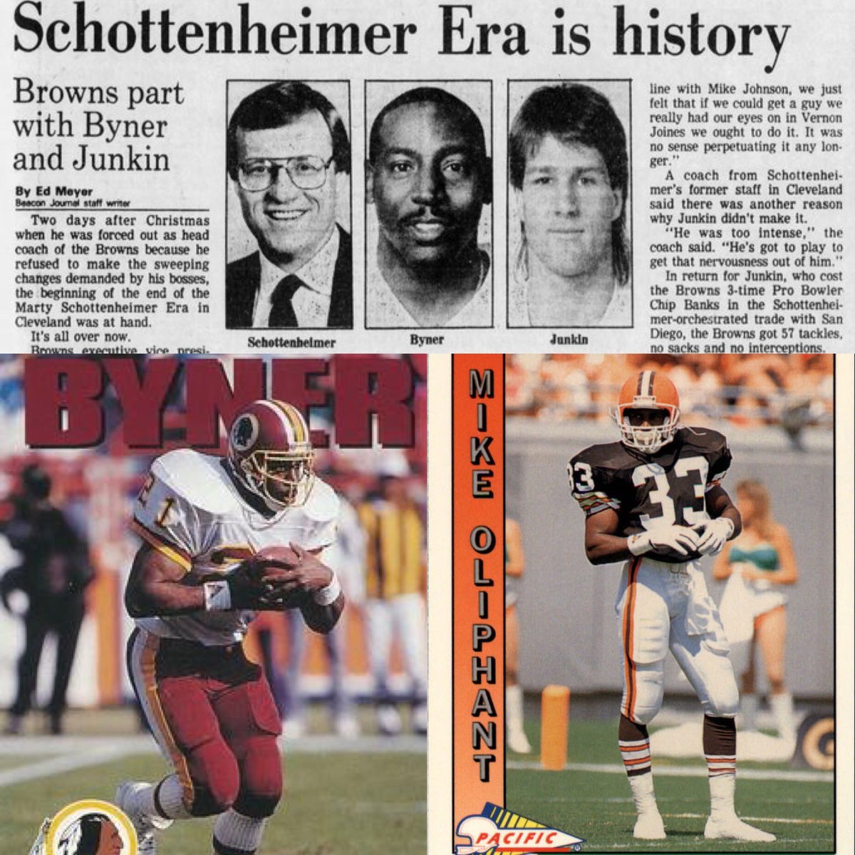 MrCleveland_216's tweet image. April 23, 1989: Mike F$%kin' Oliphant🏈

#Browns rip out heart &amp;amp; soul of team, put an end to Marty Schottenheimer Era by trading Earnest Byner (for Mike F$%kin' Oliphant !)

*also gone: Mike Junkin

4⃣4⃣Forever #Earnest

#MadDawgInMeatMarket