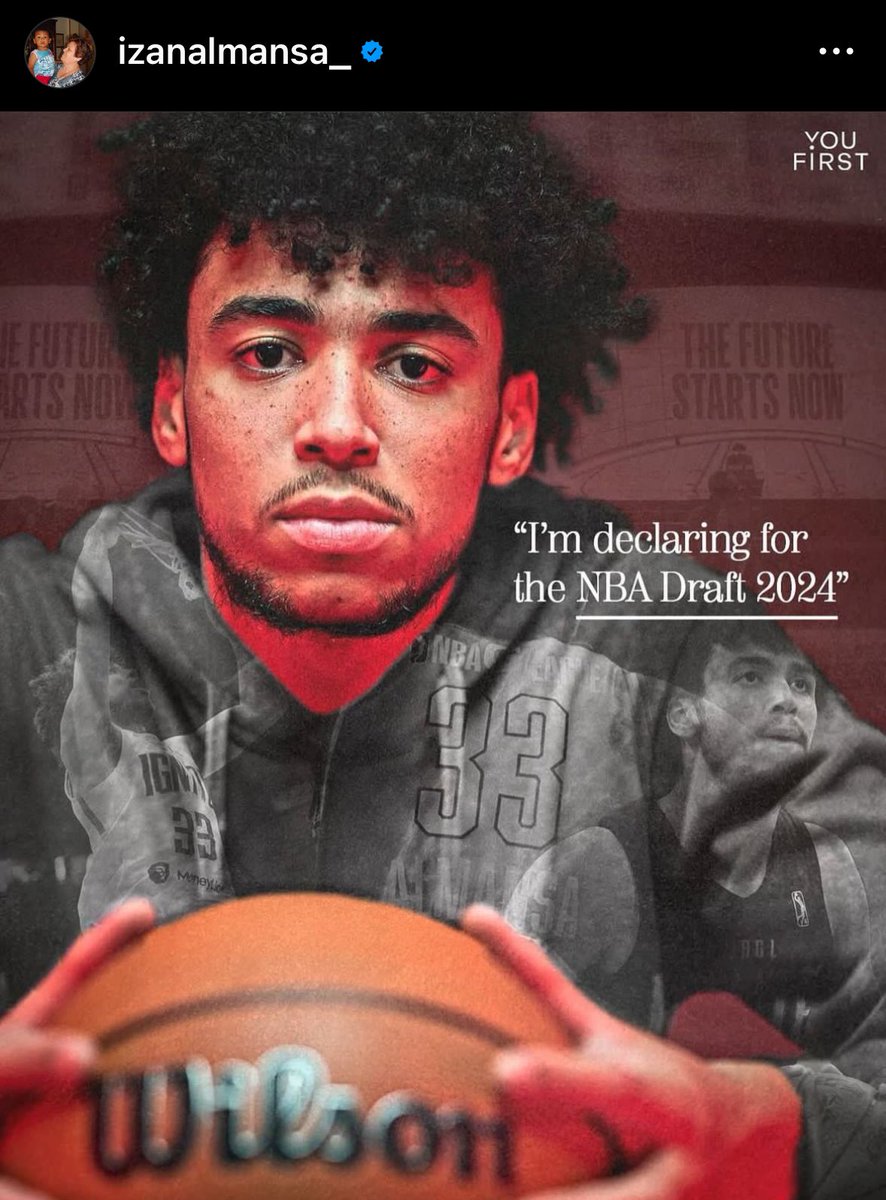 Izan Almansa anuncia en su cuenta de Instagram que, como era previsible, se presenta oficialmente al NBA Draft 2024.