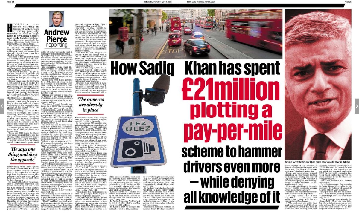 The secret is out: Sadiq Khan has plans for a pay-per-mile tax. As Mayor, I will put his plans in the bin.