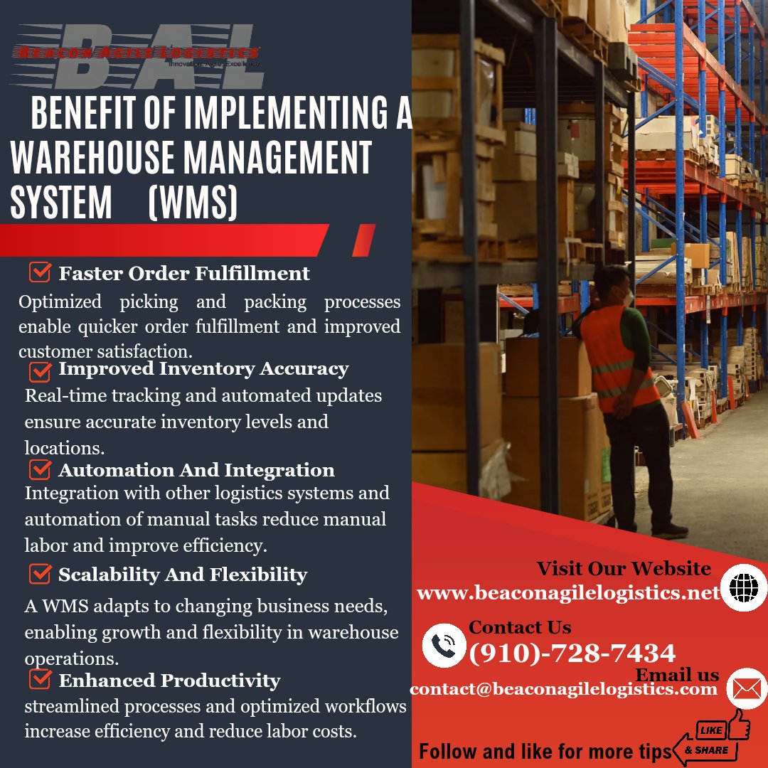 Unlock efficiency and streamline your operations, boost productivity, optimize workflow & enhance customer satisfaction with real time Inventory.

#warehousemanagement
#logisticsexcellence
#supplychainexcellence
#logistics
#freight
#freightbroker #freightmanagement
#service