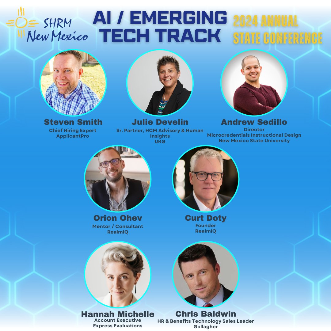 🌟 SHRM NM State Conference 2024: AI & Emerging Tech Track! 🌟

Explore how AI is transforming HR! Join us in Albuquerque on April 29-30 for a deep dive into AI-powered recruitment, employee engagement, and more. Don't miss out! 📈🤖 #SHRMNM24 #HRTech #AIinHR #HRConference