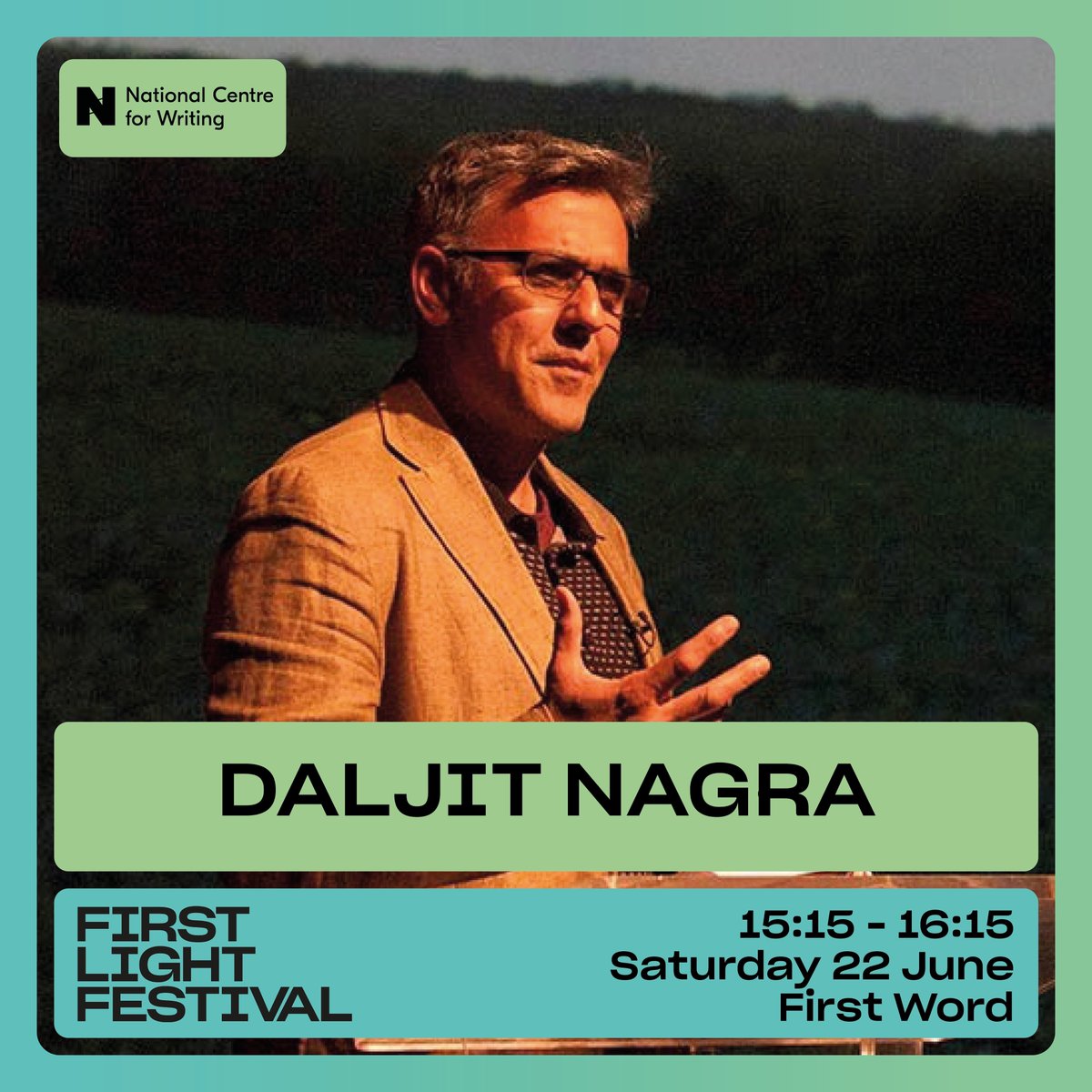 Delivered in partnership with @WritersCentre, don't miss multi-award-winning poet and radio presenter Daljit Nagra, in conversation with the organisation's Chief Executive Peggy Hughes, on Saturday 22 June! 💬 Followed by a very special poetry performance. 🎤