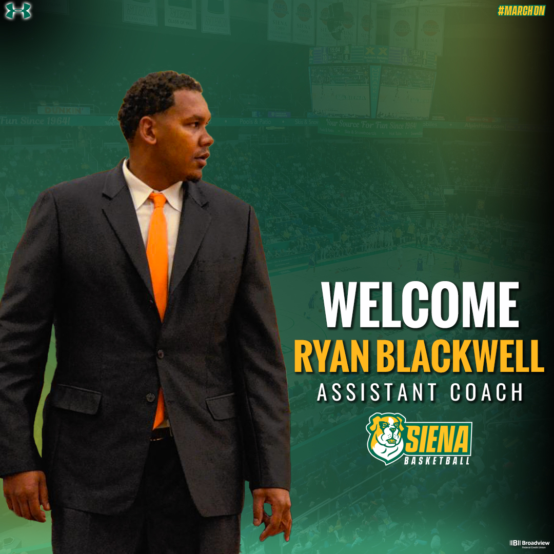 🏀 <a href="/Coach_McNamara/">Gerry McNamara</a> has appointed Ryan Blackwell as an assistant coach

Welcome, <a href="/rychan32/">RyanBlackwell</a>! 

📰 t.ly/z7B1m

#MarchOn x #SienaSaints