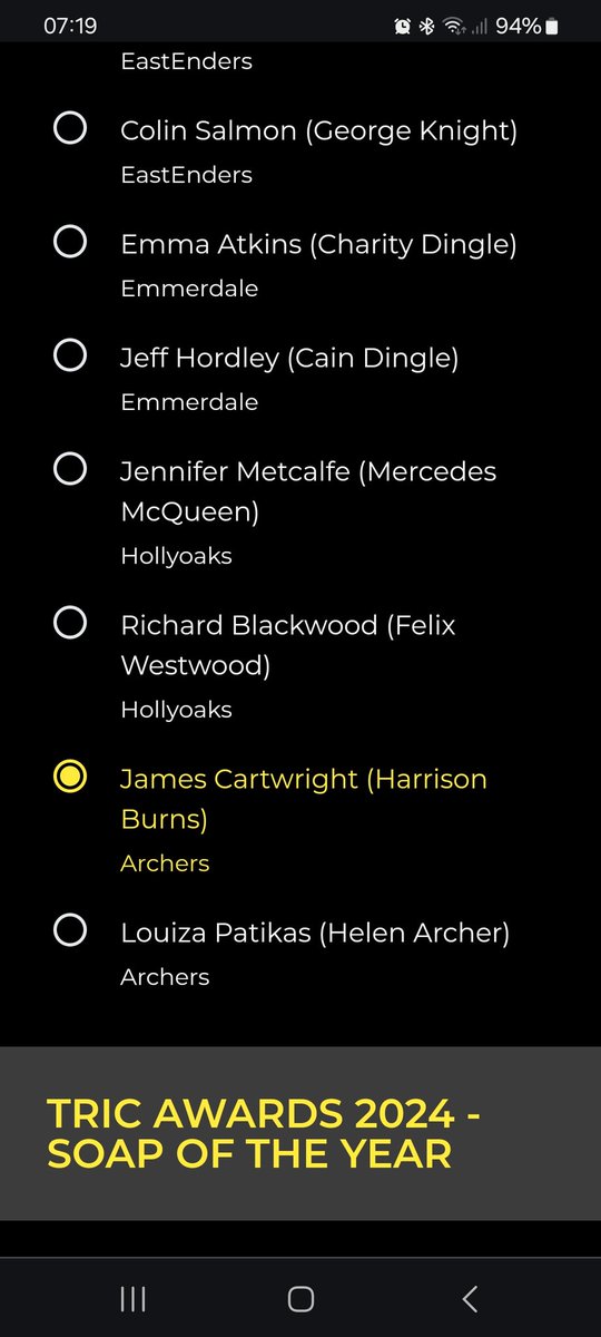 #TheArchers @TheCiderShedPod vote early, vote archers @TRICawards