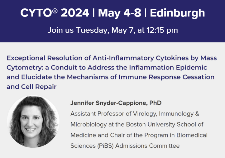 You are invited to a #CYTO2024 lunchtime Exhibitor Spotlight Theater with Jennifer Snyder-Cappione, PhD! Have lunch with us and hear about results from three head-to-head comparisons of small (12–13-plex) intracellular staining panels: go.standardbio.com/l/838373/2024-… #CyTOF #cytometry