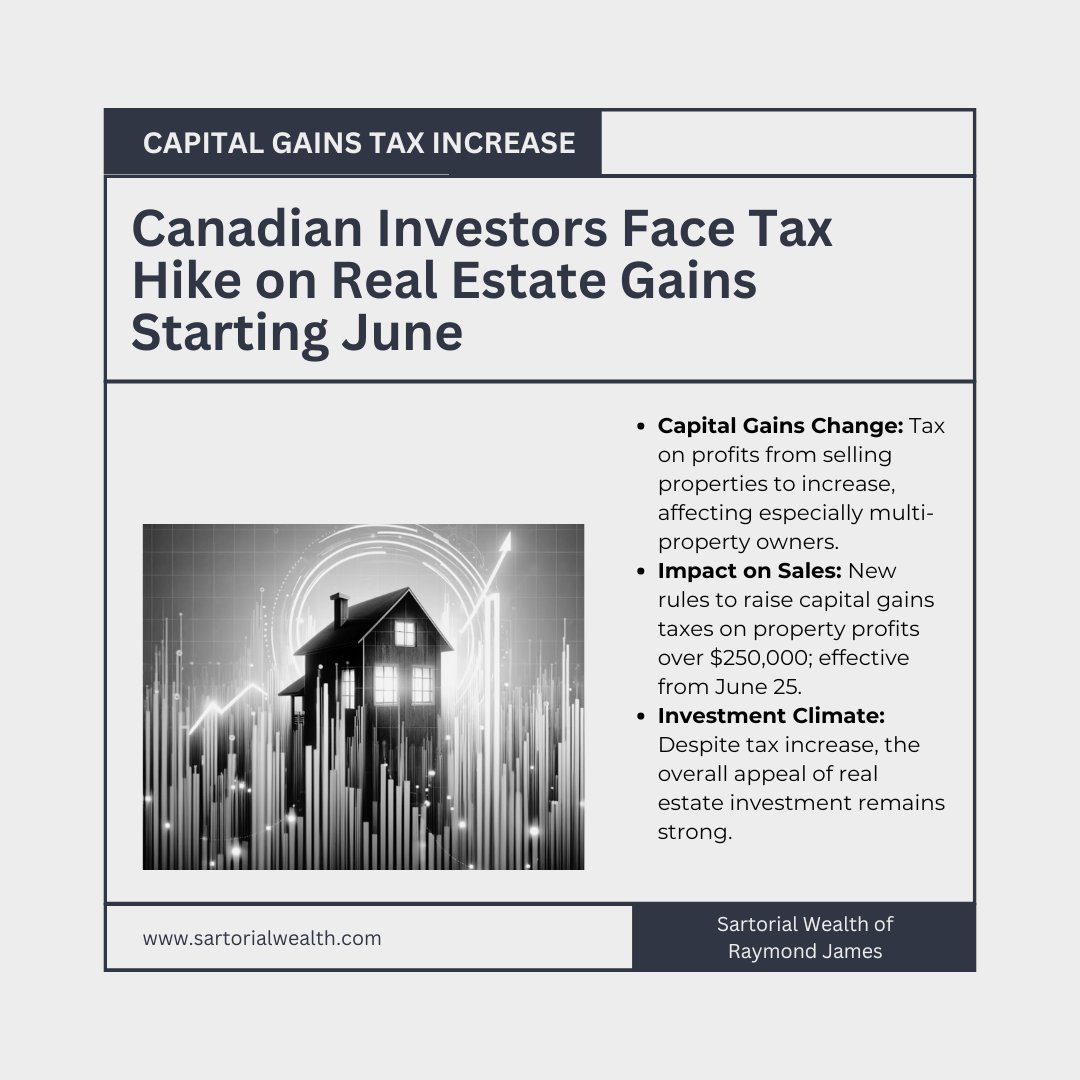 Starting June 25, Canada's new capital gains tax could significantly impact real estate investors and cottage owners. This information should not be considered personal investment advice. #RealEstate #TaxChanges