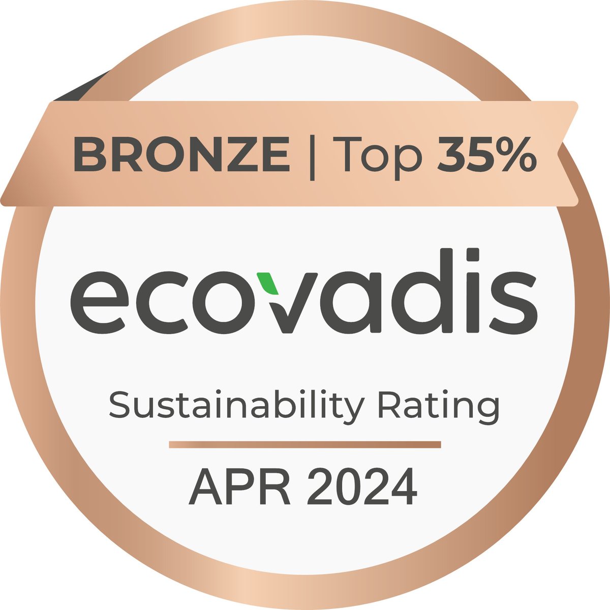 We recently earned a bronze medal for our sustainability performance with EcoVadis! The EcoVadis process validates our sustainability commitments, practices and performance, and offers a clear roadmap for how we can continue to increase our impact over time.