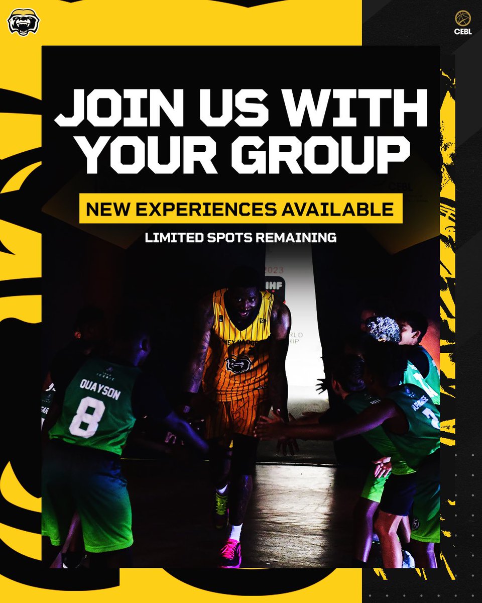 THE BEST WAY TO EXPERIENCE THE HONEY BADGERS 🔥 Get involved with your favourite team this summer with your friends and family, and take part in incredible on-court experiences, exclusive discounts, and more! 🔗: honeybadgers.ca/2024-group-exp… #WeAreBrampton | #PullUp