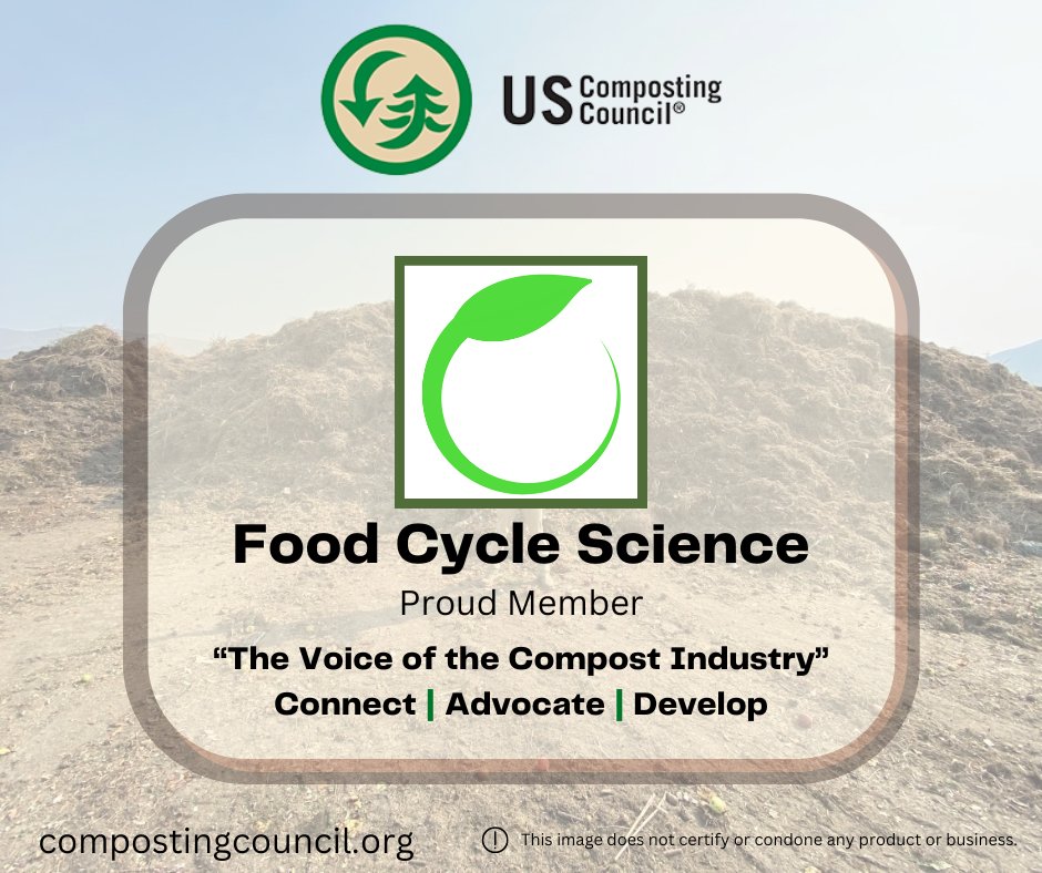 Exciting News! 🌱 Food Cycle Science is now a proud member of the esteemed US Composting Council. We're thrilled to join forces with fellow industry leaders in our commitment to sustainability. Learn more: compostingcouncil.org #foodcyclescience #sustainable #organicsrecycling