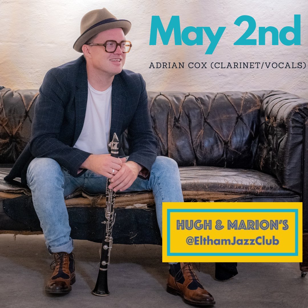 Hugely excited to be a part of the incredible line up @ElthamJazzClub I will be visiting on May 2nd, Tickets in advance are advised 🎟️ elthamjazzclub.com See you there @AdrianCoxMusic