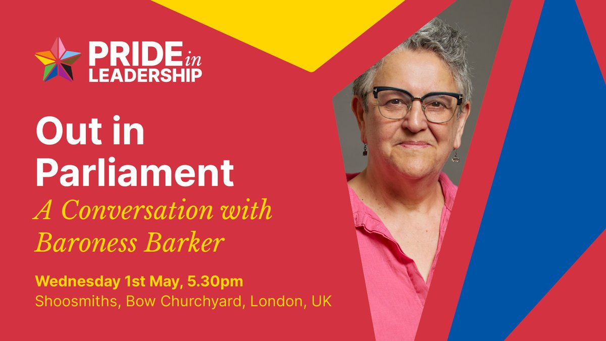 Matt Haworth (@acrim) on Twitter photo I'll be interviewing <a href="/LizBarkerLords/">Liz Barker</a> at a <a href="/PrideInLeaders/">Pride in Leadership</a> event in London next Wednesday.
Join us for what promises to be a fascinating talk & networking with LGBTQ+ leaders, aspiring leaders & allies with food, drink & venue provided by <a href="/Shoosmiths/">Shoosmiths</a>
prideinleadership.co.uk/upcoming-event… I'll be interviewing <a href="/LizBarkerLords/">Liz Barker</a> at a <a href="/PrideInLeaders/">Pride in Leadership</a> event in London next Wednesday.
Join us for what promises to be a fascinating talk & networking with LGBTQ+ leaders, aspiring leaders & allies with food, drink & venue provided by <a href="/Shoosmiths/">Shoosmiths</a>
prideinleadership.co.uk/upcoming-event…