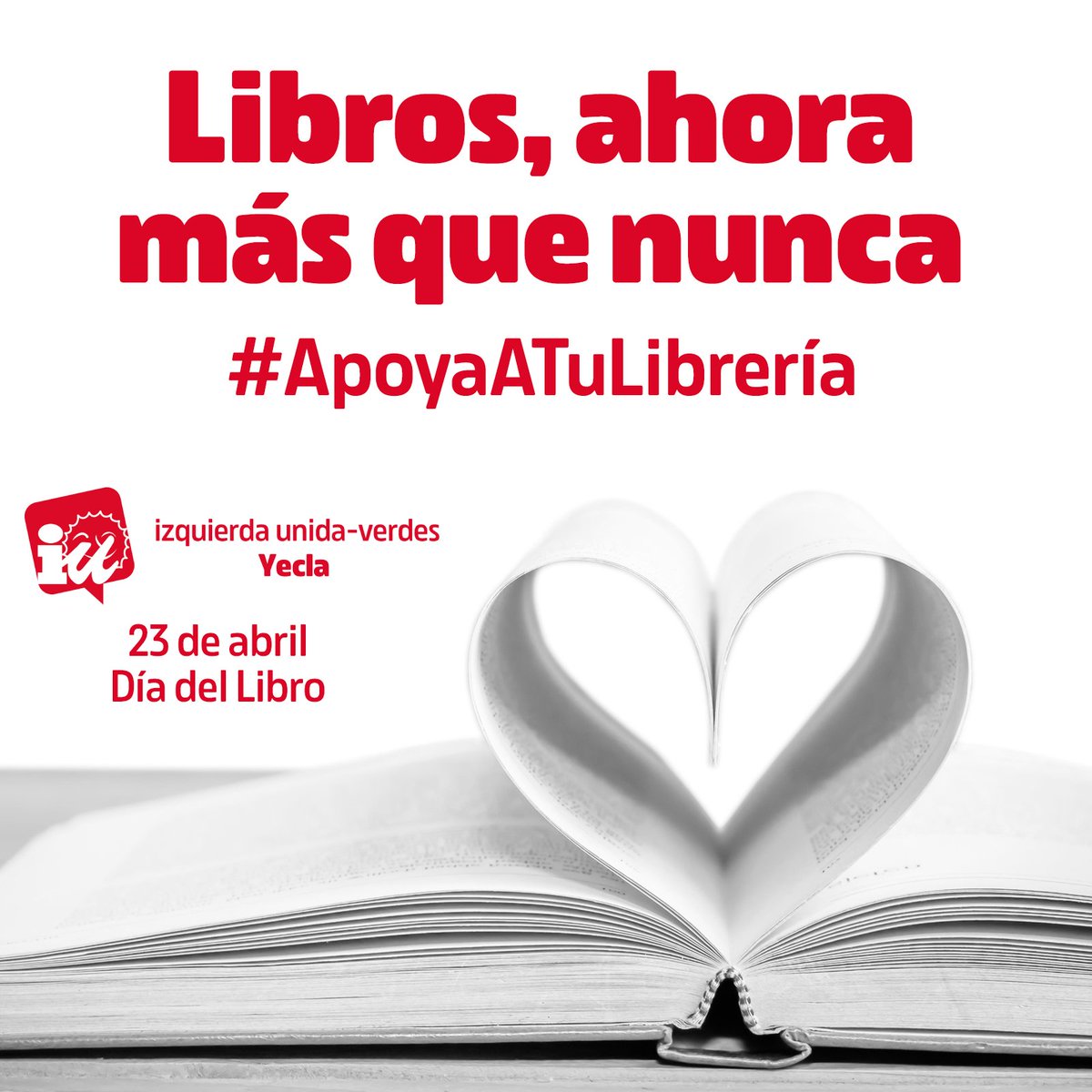 Ni vale cualquier libro, ni se compra en cualquier lugar. 

Elige bien.

#DíaDelLibro #Yecla #DíaInternacionalDelLibro #ApoyaATuLibrería