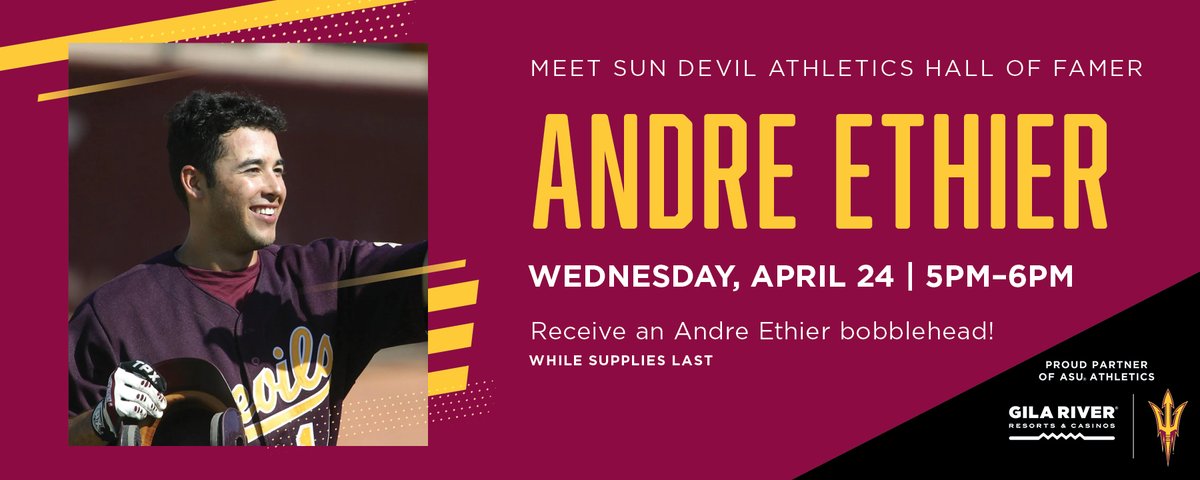 What a fantastic opportunity for Sun Devils to meet a legend like Andre Ethier! This free event at Gila River Resorts and Casinos - Santan Mountain on Wednesday is a must-attend for fans, with the added bonus of limited bobbleheads and game tickets up for grabs.