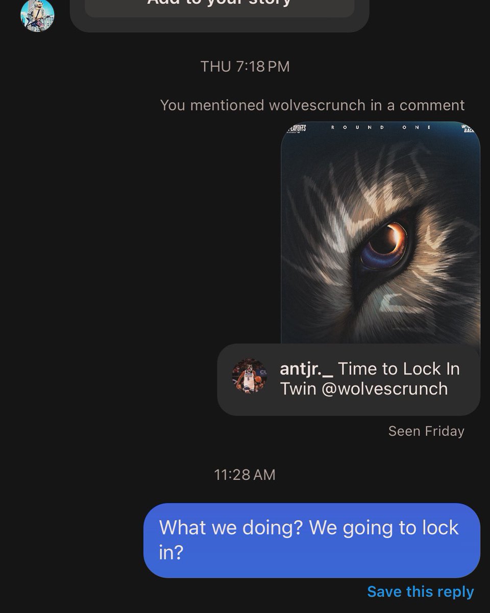 Antjr1_'s tweet image. If you want me to make an appearance with @WolvesCrunch at a playoff game, tag @WolvesCrunch  #LockIn