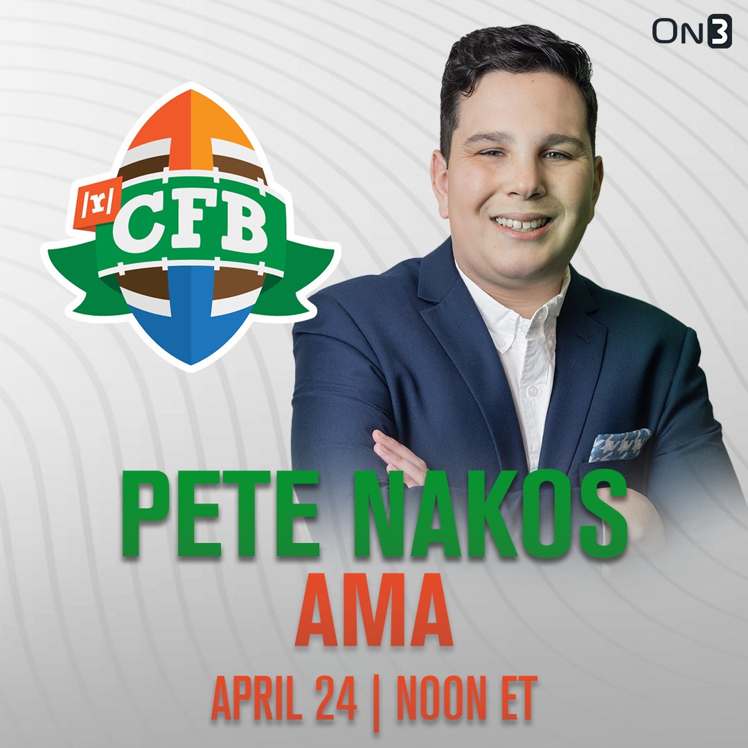 On3's Pete Nakos is answering your transfer portal and NIL questions tomorrow on r/CFB at noon EST🔥 @RedditCFB x @PeteNakos_ [AMA] reddit.com/r/CFB/comments…