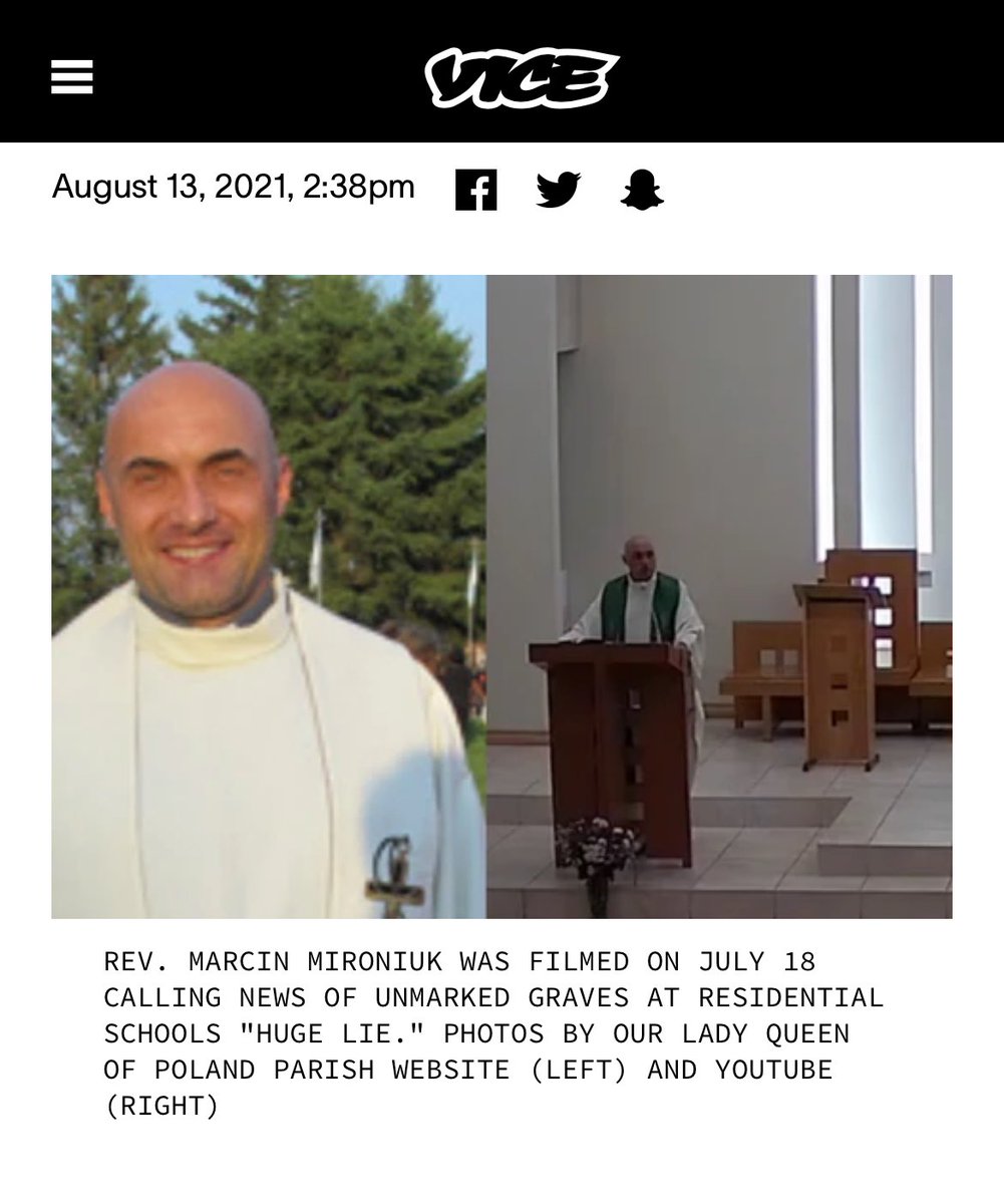 WOAH! Judge denies a motion to strike legal action being taken against a priest and the Catholic Archdiocese of Edmonton. 

Rev. Marcin Mironiuk is accused of saying unmarked grave claims were “lies” and about “manipulation,” Shortly after the false Kamloops 215 discovery claim…