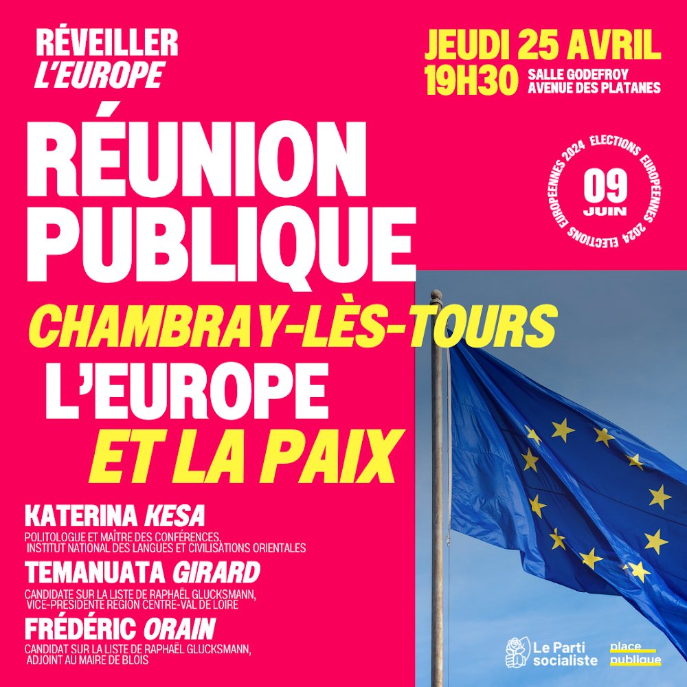 VincentTISON's tweet photo. J-2 "Face à la guerre de Poutine contre l'Ukraine 🇺🇦, comment l'Union 🇪🇺 peut agir pour favoriser la paix et la coopération internationale ?"
⏰ Jeudi 25 avril 19h30
📍à #ChambrayLesTours
avec @KaterinaKesa, politologue et @TemGirard et @fred_orain candidats
#ReveillerLEurope https://t.co/ba1ExLKjVj