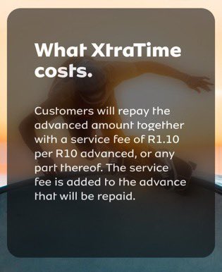 lindelani_weza's tweet photo. This is so affordable you only pay a service fee of R1.10 per R10 #ConnectNowPayLater I’m loving this service, @MTNza users we gonna enjoy this one
#MTNXtraTime https://t.co/fBoXeitb80