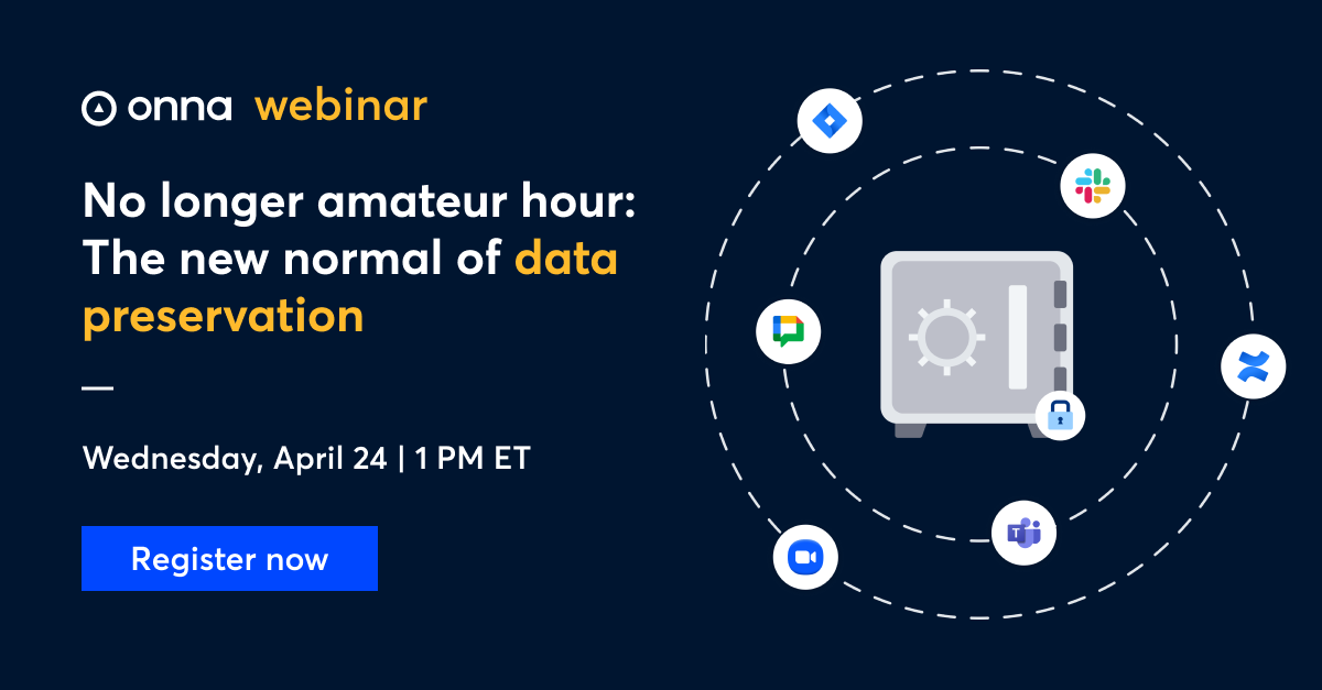 TOMORROW! Dive into proactive data preservation measures with industry experts from the U.S. SEC, FTI, and Onna. Discover how to tackle data preservation challenges head-on and ensure your organization is compliant with the latest guidelines. Register now:
hubs.la/Q02tPQ2q0