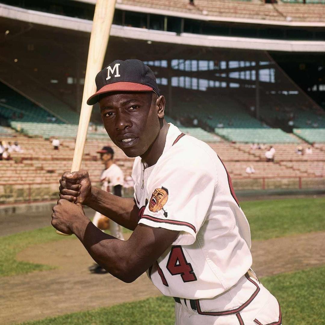 #OnThisDay in 1954, Hank Aaron knocked out the first home run of his Major League Baseball career. Twenty years later, Aaron became baseball's new home run king when he broke Babe Ruth's long-standing record of 714 career homers by hitting 755 home runs in his MLB batting career.