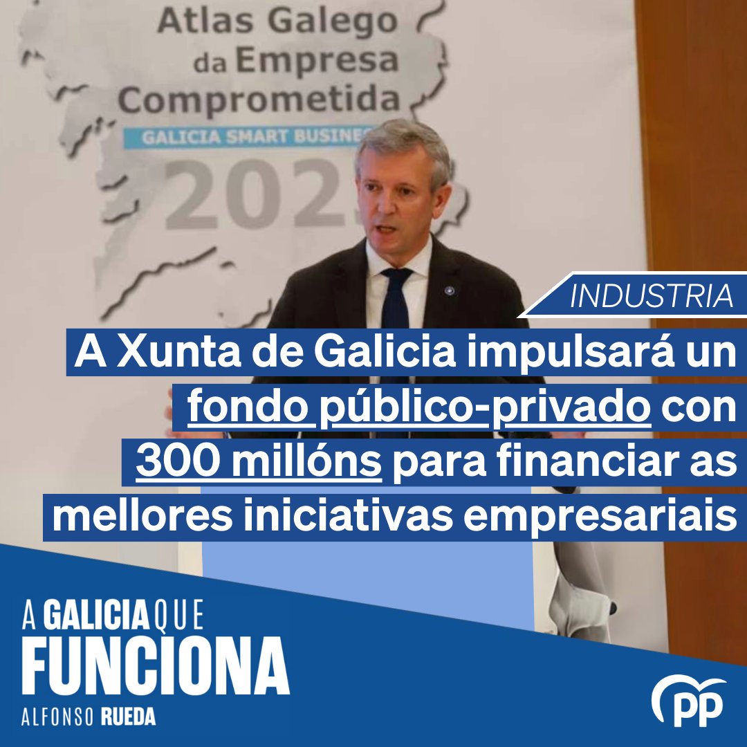 🏗️ Industria

Destinaranse 300 millóns de euros a un fondo público-privado para dar pulo á iniciativas empresariais e a cota dos autónomos galegos será asumida pola Xunta.

Con @AlfonsoRuedaGal, #GaliciaFunciona ✅