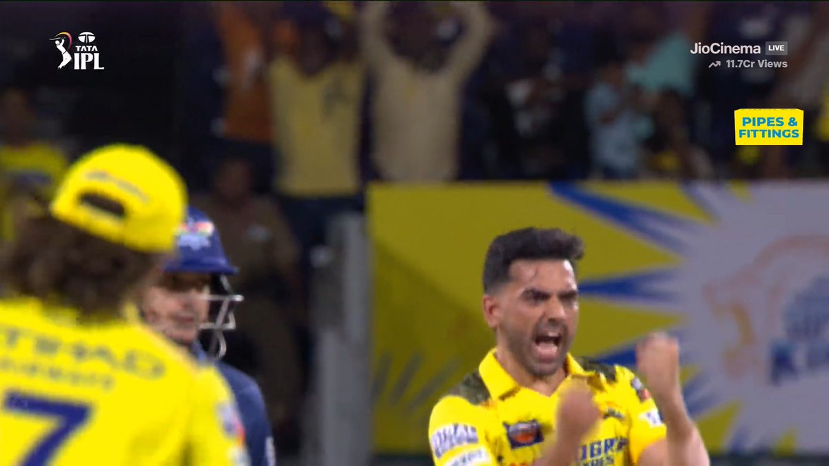 Deepak Chahar is back 💥🦁 #WhistlePodu #IPLonJioCinema #CSK