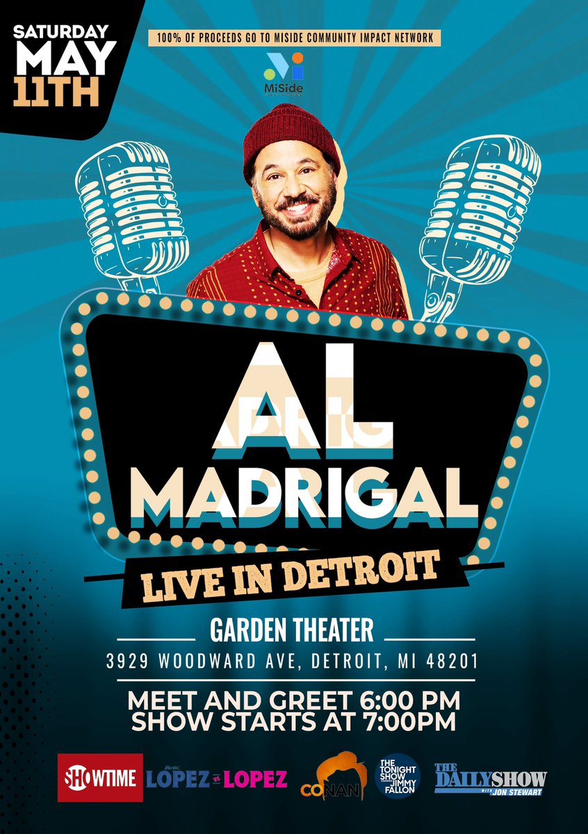 Detroit, I’ll see you in May! Join me in helping raise funds for a worthy cause with #misidedetroit. Grab your tickets here: miside.org/comedy-show