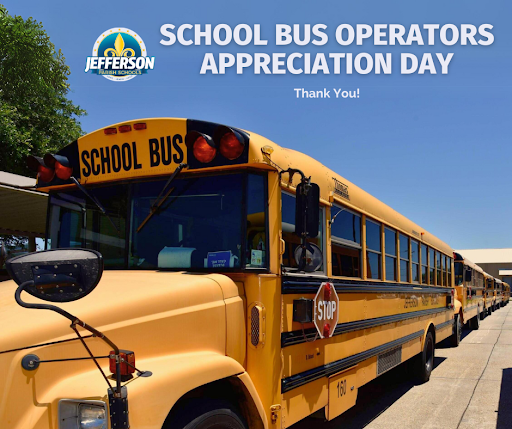 Today and everyday we recognize and appreciate all of our #JPSchools bus operators. Your dedication and hard work keeps us all moving forward. Honk when you see our JP Schools bus operators today! 💛

#ThankYou #SBDAD #appreciation #schoolbusdriver #JeffersonParish #attendant